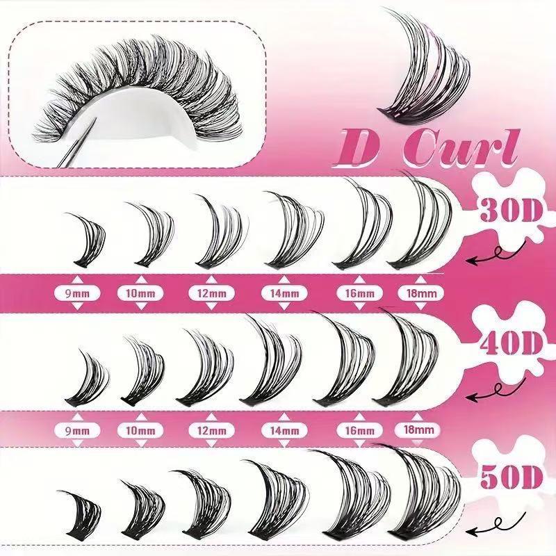 Eyelash Extension Volume - Profesjonalny zestaw rzęs w kępkach D