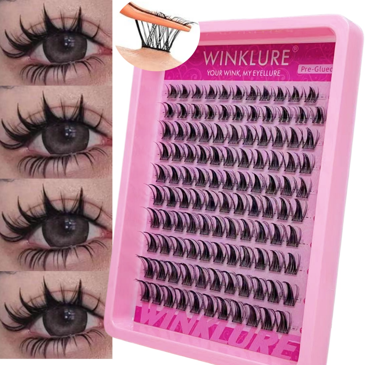 Eyelash Extension Anime - WINKLURE Samoprzylepne kępki sztucznych rzęs bez